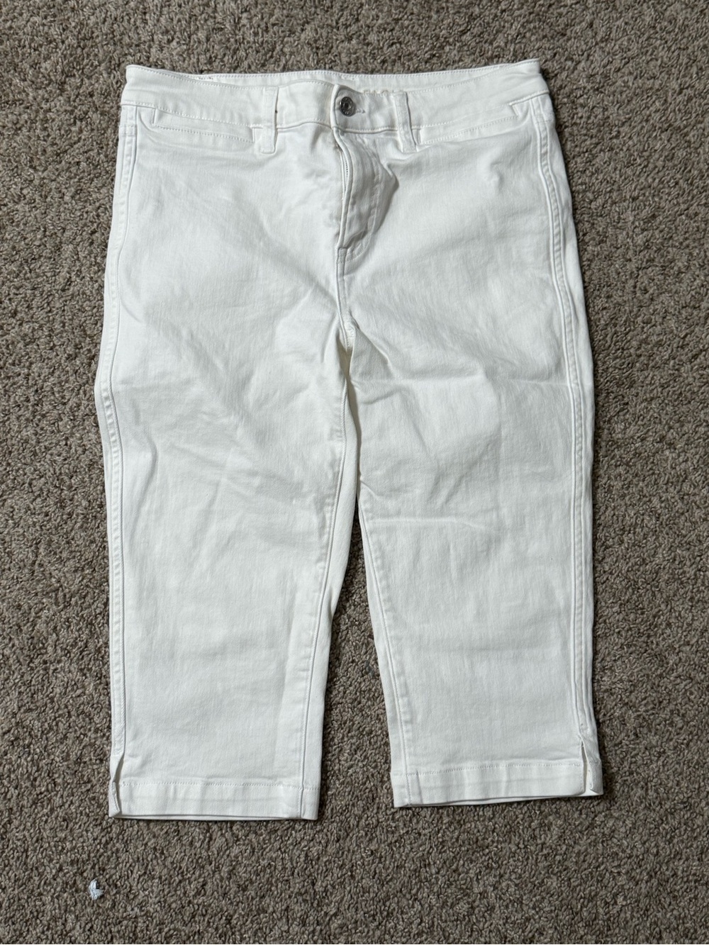 White Crop Denim Pants